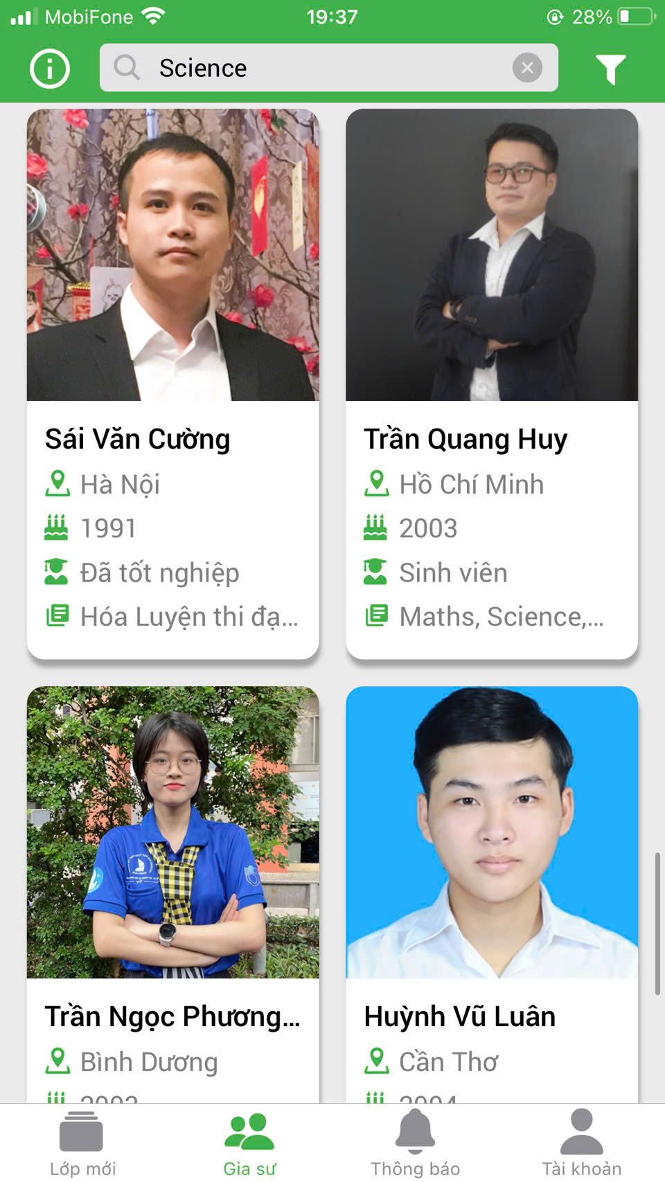 học kèm maths science